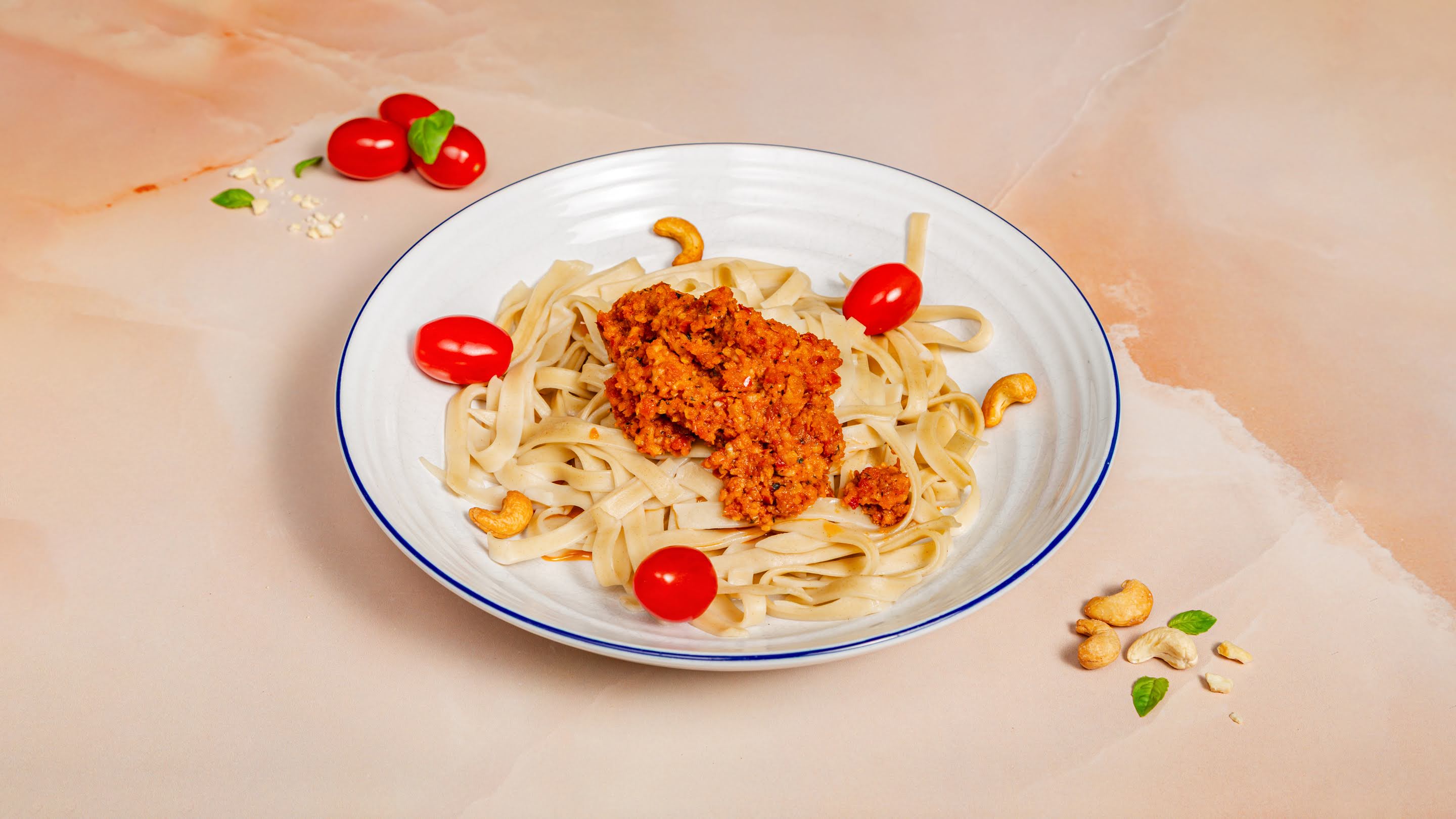 Tagliatelle with Cashew & Sun-Dried Tomato Pesto